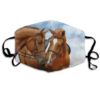 

Premium Dust Mask - Washable Breathable Mouth Face Mask - Adjustable Ear Loop for Kids Women Men Animals Wild Horse