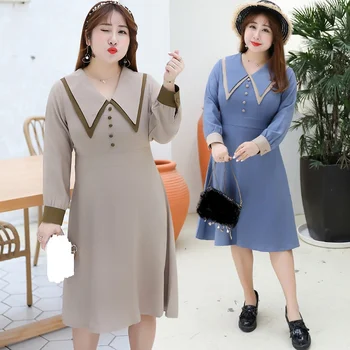 

Lady Dress Spring Long Sleeve Cotton Vintage Casual Beach Work Party Dresses 4XL Woman Female Oversized Dress 3XL