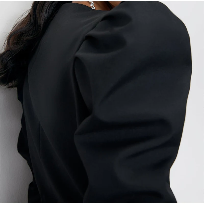 Черные женские куртки с элегантным поясом, женские модные двубортные куртки, женские офисные платья