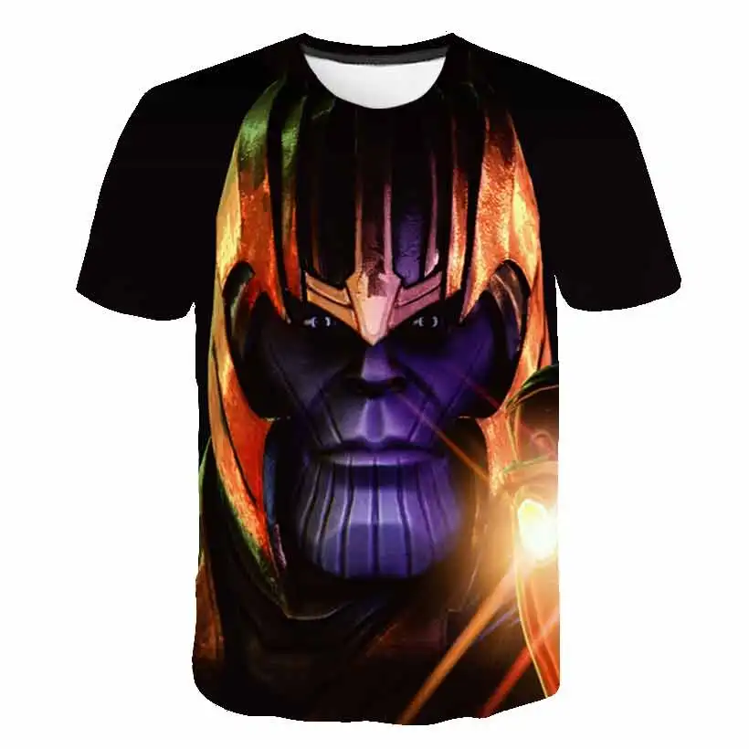 

The avengers series thanos t-shirts men's running sports tight short t-shirts men's gym workout black shirt