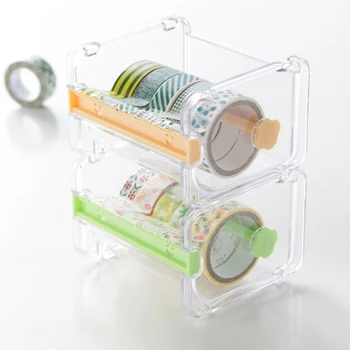 

1 Pcs Japanese Stationery Masking Tape Cutter Washi Tape Storage Organizer Cutter Desktop Office Tape Dispenser School Supplies