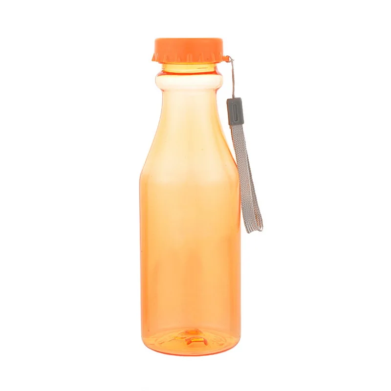 550 мл портативная бутылка для воды ярких цветов для путешествий, кемпинга, бега, Небьющийся матовый герметичный пластиковый чайник - Цвет: orange
