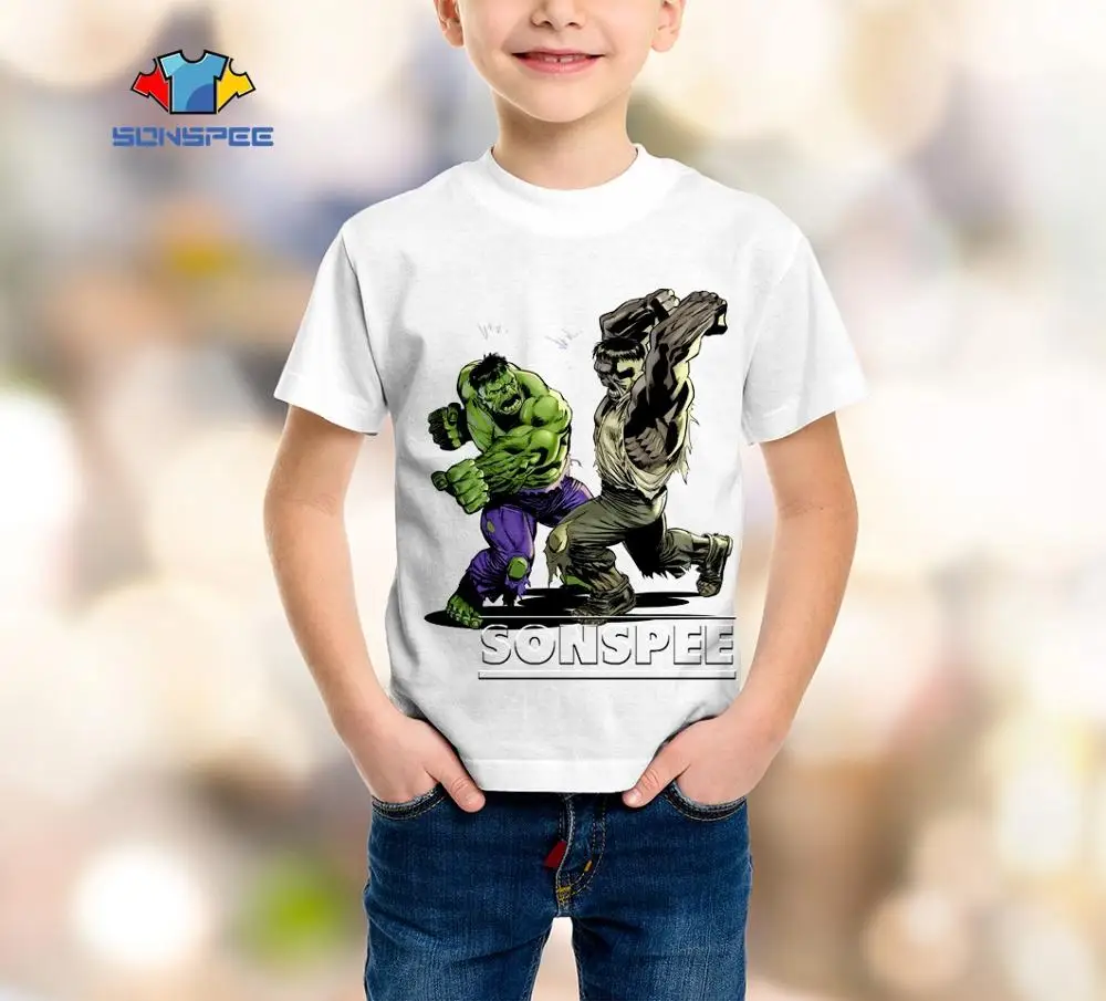 10 SONSPEE Hulk green Harajuku/уличная одежда для мальчиков и девочек, модная футболка аниме, Повседневная футболка с 3D принтом, футболки с короткими рукавами, A546 - Цвет: 10