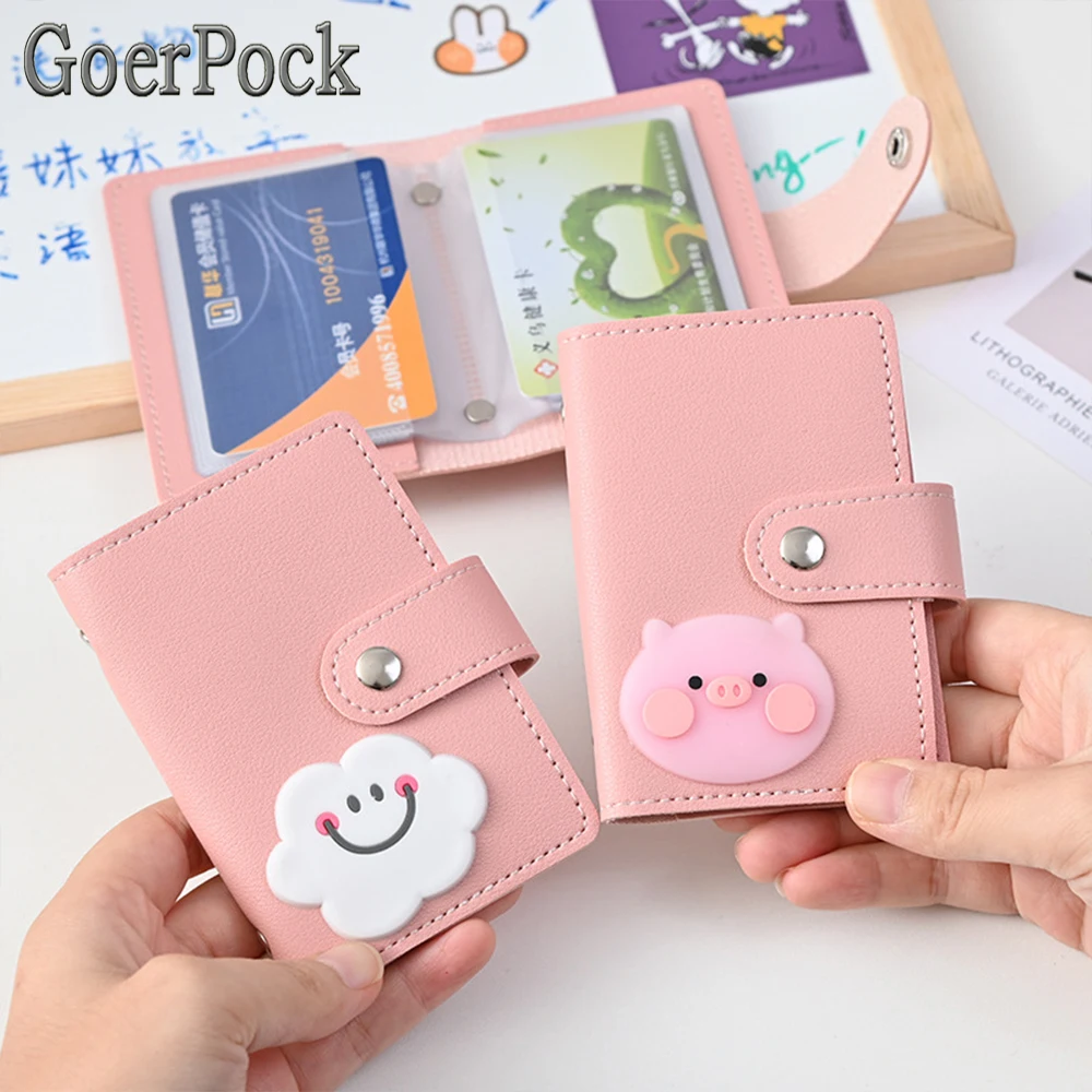 Women Card Holder Wallet PU Leather Cute Cartoon 26 Bit Card Case School Holder Men Women Credit Passport Bag ID Passport