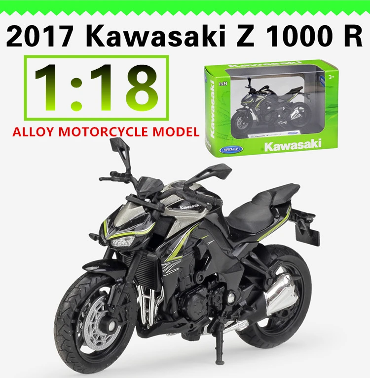 WELLY 1:18 Kawasaki Z 1000 R литая модель мотоцикла из сплава игрушка для детей подарок на день рождения коллекция игрушек