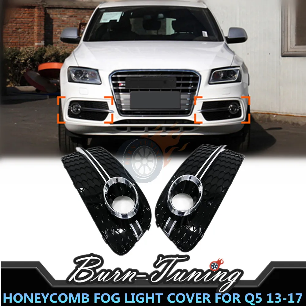 

Honeycomb ABS Fog Light Cover For Q5 Upgrade SQ5 Look 2013-2017 Front Bumper Grill Vent Left & Right Sport Accessories
