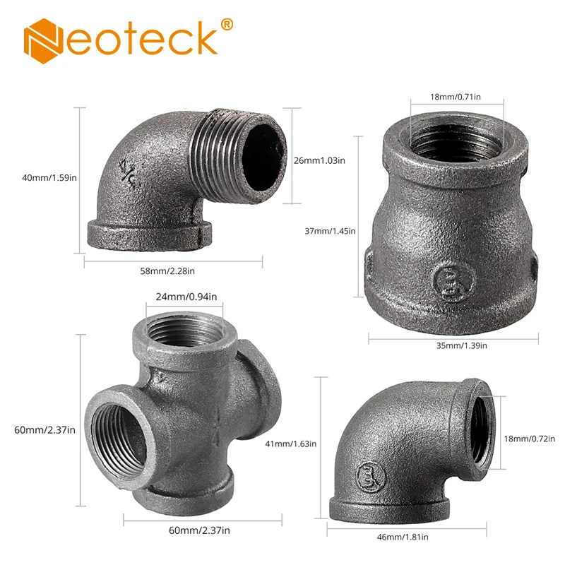 Neoteck-accesorios tubería de hierro forjado, hierro Malleable de 3/4 ", 10 Uds. - AliExpress Mejoras para el hogar