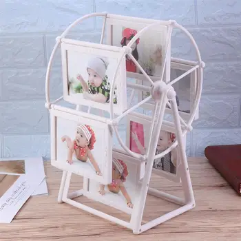 

2 Pcs 5 Inch Ferris Wheel Photo Album Self Assembly Embossed Photo Frame Wedding Family Photograph Frame Home Table Decoration