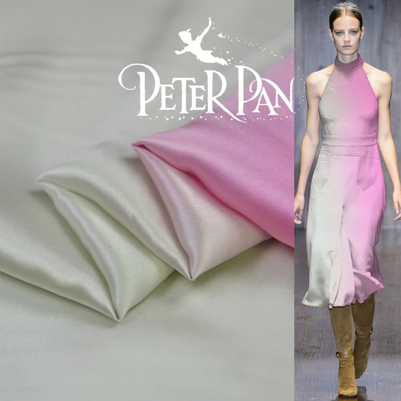 

100*140cm Gradient Silk Satin Fabric Soft Wedding Dress Maetrial Silk Charmeuse
