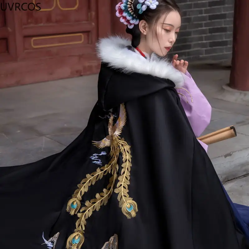 Éventail Princesse Chinoise - Bois Noir, Franges, Tissu Coloré, Neuf Avec étiquettes