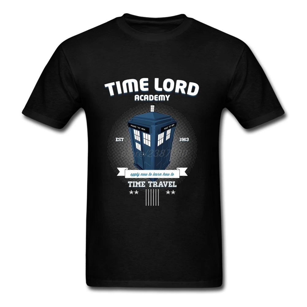 Customized Short Sleeve T Shirts Time Lord Academy Man Custom Tees Orangic Cotton Youth Doctor Who DR WHO Roupas Masculinas | Мужская