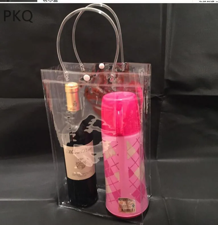 

30pcs Transparent PVC Tote Bag Button Candy Plastic Bag Gift Bags with Handles Thanksgiving Huge Capacity Storage Bag