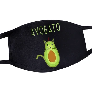 

Unisex Reusable Washable Face Mask Funny Graphic Mask Kawaii Avocado Cat Print Protective Mask Fashion Windproof Anti Dust Masks