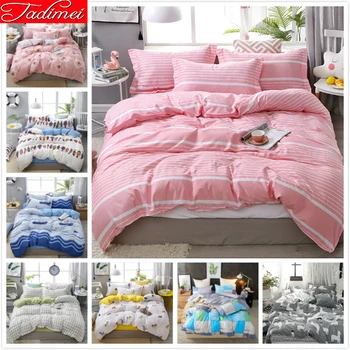 

Pink Stripe Girl Kids Child Adult Couple Duvet Cover Bedding Set Soft Cotton Bed Linen Single Twin Full Queen King Size 150x200