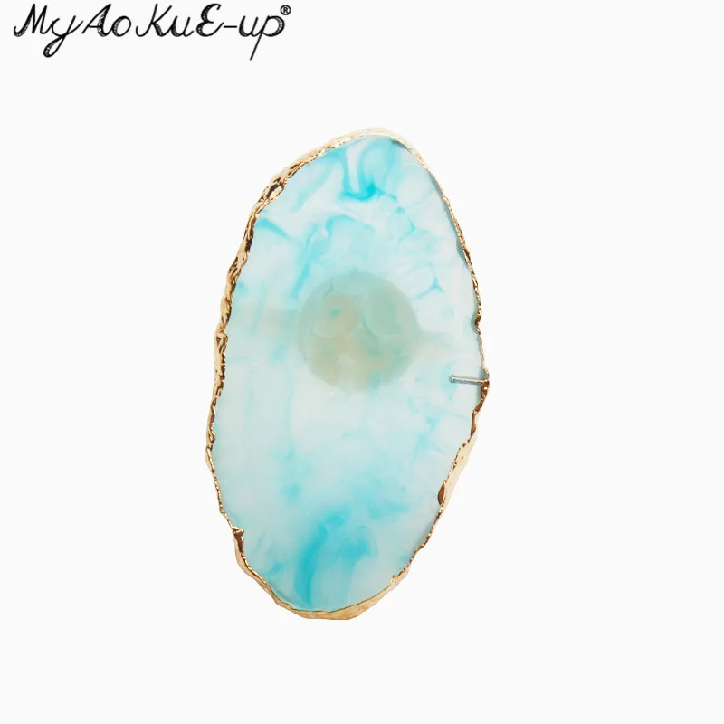 Oval Blue Хрустальная ресница клеевые кольца инструменты для наращивания акриловые отдельные накладные ресницы держатель для клея кольцо для ресниц клейкая подставка пигмент - Цвет: Oval Blue