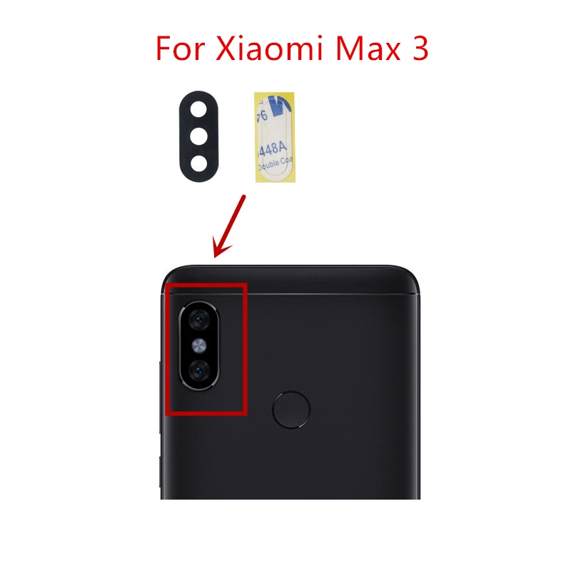 

2pcs for Xiaomi mi Max 3 Camera Glass Lens Back Rear Camera Glass Lens Replacement Repair Spare Parts with Glue