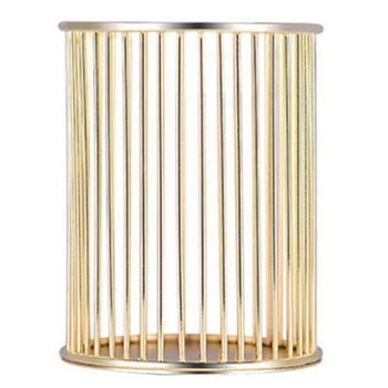 

Creative Wrought Iron Pen Holder Multi-Function Desktop Storage Rack Kitchen Storage Bin Vase Holder Home Office Decoration Gold