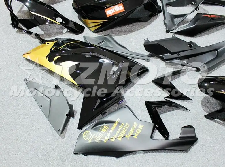 4 подарки ABS Инжекционный обтекатель комплект подходит для Aprilia RS125 06 07 08 09 10 11 RS4 RSV 125 2006 2011 Обтекатели набор черный золотой
