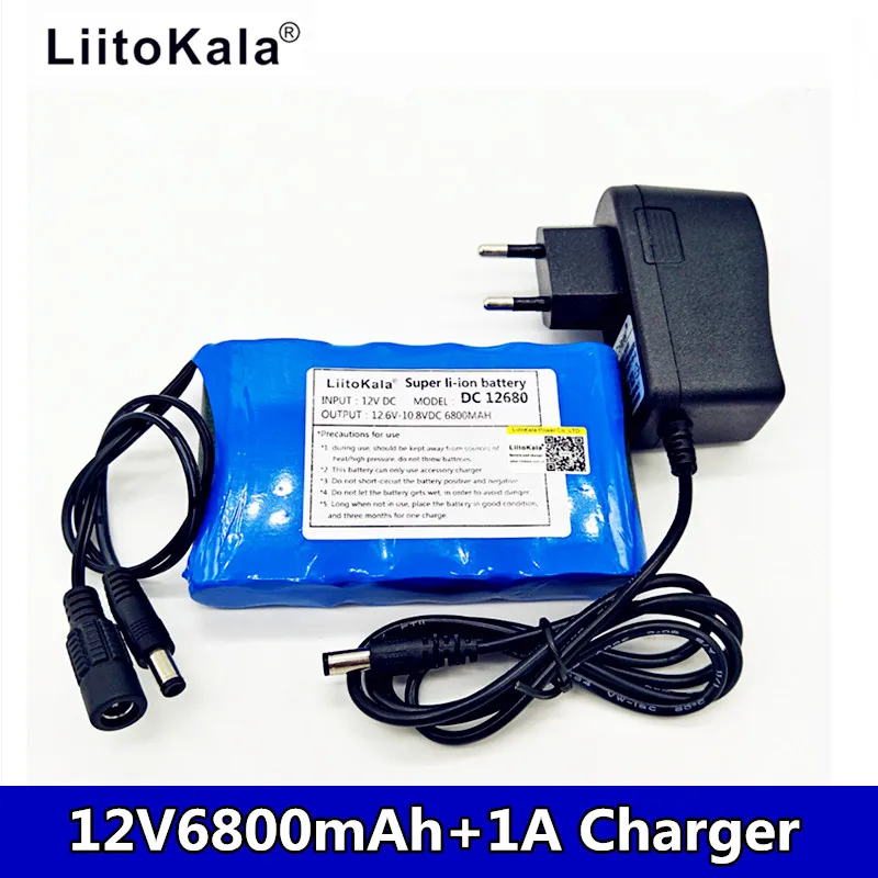 

liitokala 12V 6800mAh 3S2P large capacity 18650 Li battery charge protection band with 1A charger