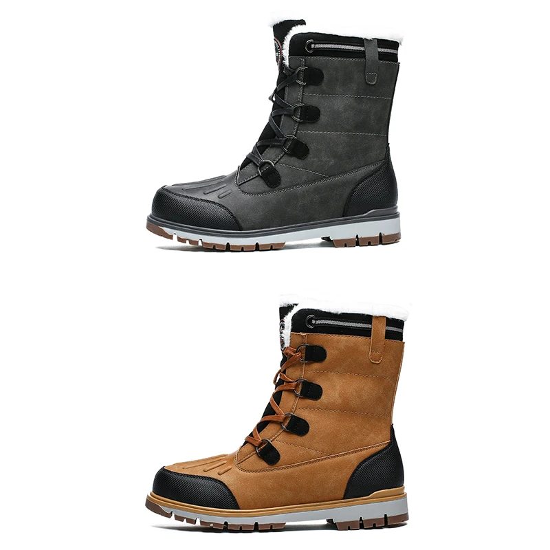 MARSON/мужские зимние ботинки на меху; теплая удобная обувь; мягкие модные уличные короткие ботинки; прогулочная обувь размера плюс