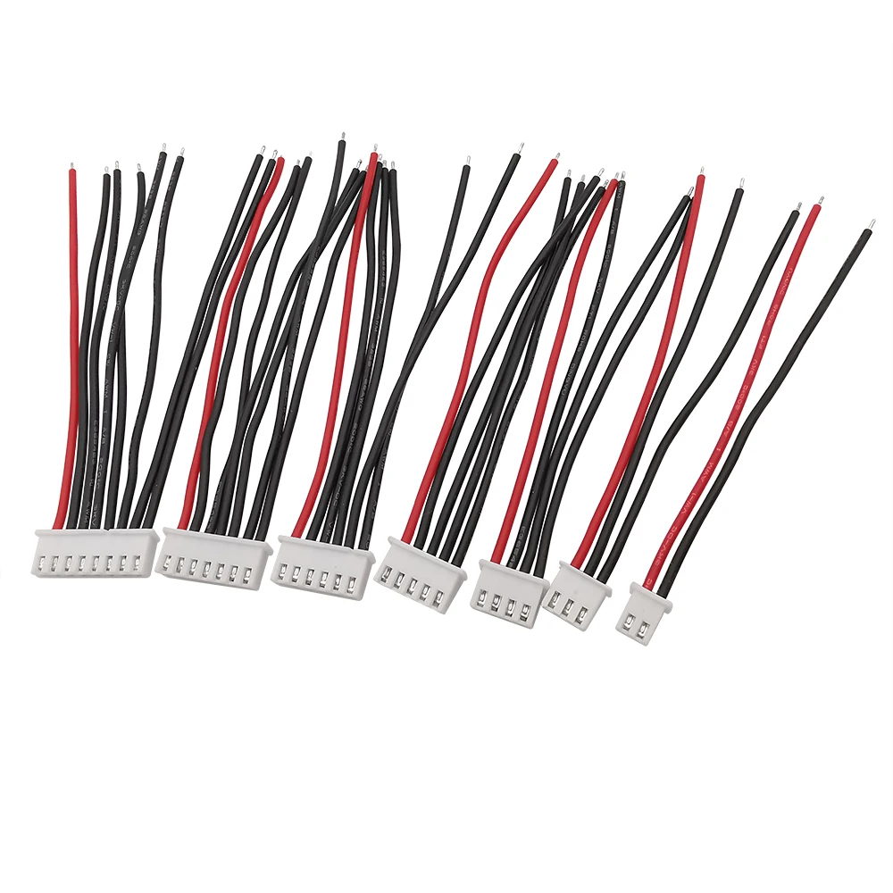 JST XH 1S 2S 3S 4S 5S 6S 7S LiPo Battery Balance Charger Plug Line Wire Connector XH Female Plugs 22AWG Silicone Balancer Cable