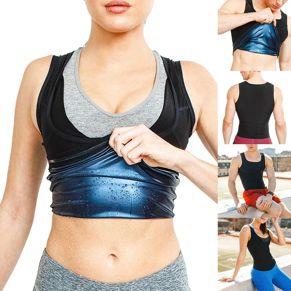 

Hot Women Men Advanced Body Weight Loss Sauna Vest Breathable Quick-drying Slimming Top Suit Weight Loss Black Fat Burning Sauna