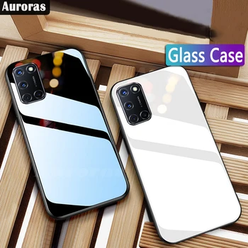 Auroras para OPPO A72 funda trasera dura de vidrio templado para OPPO A52 funda a prueba de golpes Fundas Coques funda