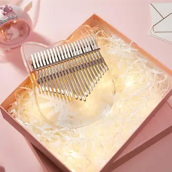 

Kawaii Cat Transparent Acrylic 21 keys Kalimba Thumb Piano Mbira Cute Likembe Sanza Keyboard Instrument with Box
