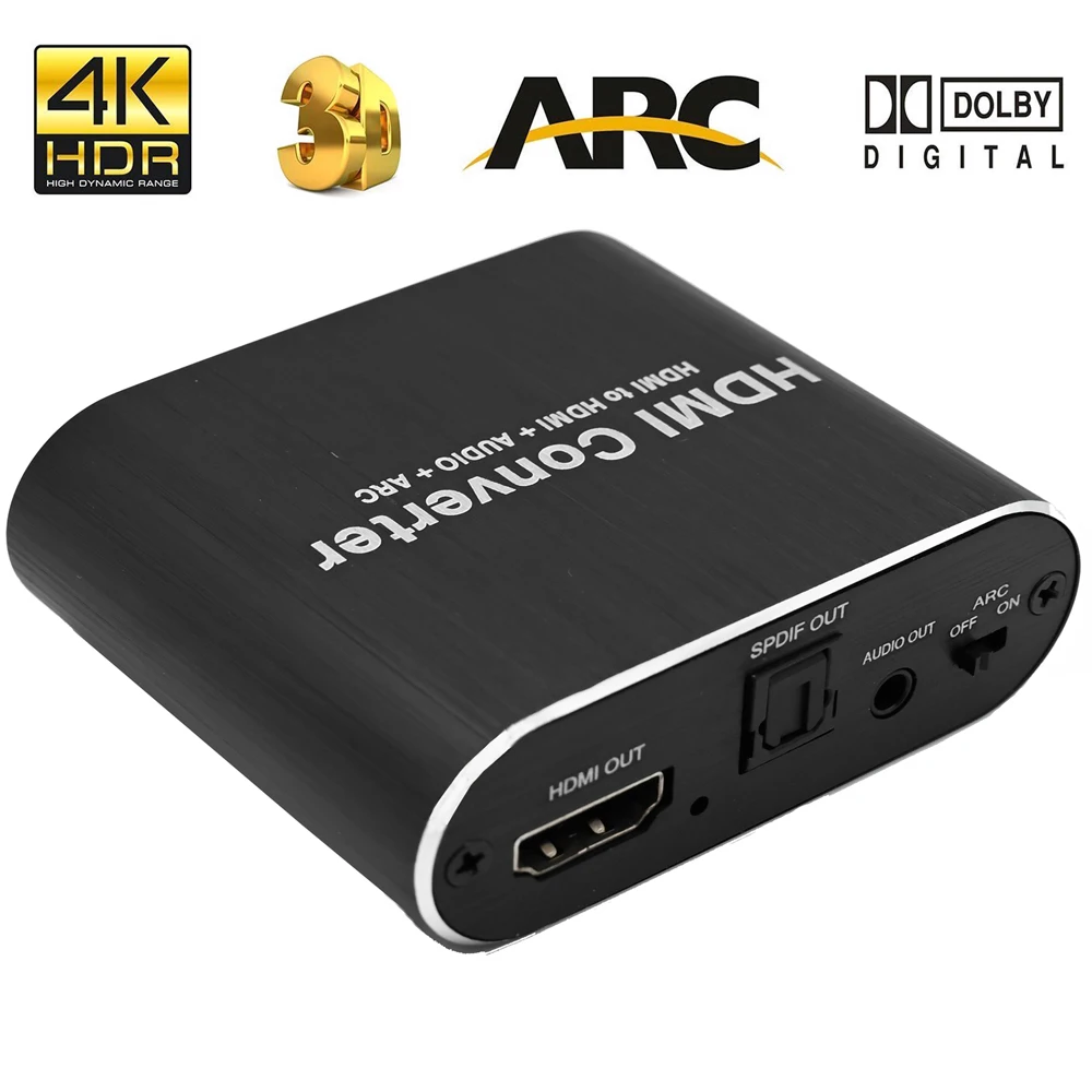 Аудиоэкстрактор HDMI 4K 60 Гц 5 1 ARC к аудио оптический Toslink SPDIF 3 мм стерео конвертер