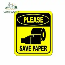 *#Best Price EARLFAMILY 13cm x 11.1cm for Please Save Paper Toilet Sign Car Stickers Vinyl Helmet RV VAN 3D JDM Car Accessories Graphics *#Best Price EARLFAMILY 13cm x 11.1cm for Please Save Paper Toilet Sign Car Stickers Vinyl Helmet RV VAN 3D JDM Car Accessories Graphics