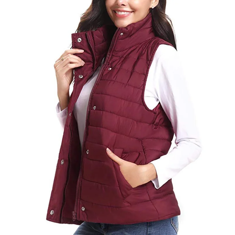 Женская верхняя одежда, куртка, Женская куртка Chaqueta Mujer, складывающиеся жилеты, легкая куртка на молнии с карманами, зимняя теплая верхняя одежда
