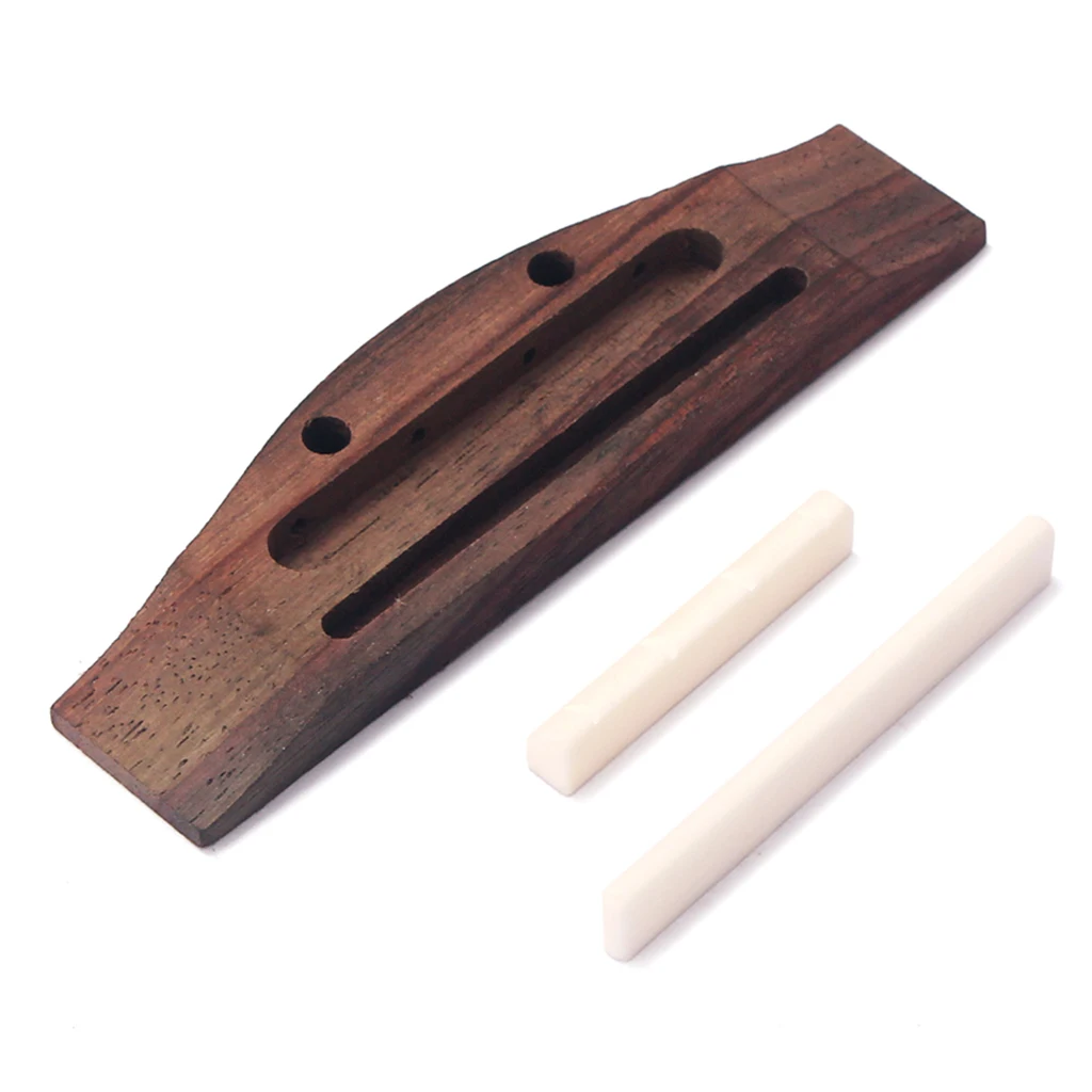 

4-String Guitar Parts Rosewood Bridge&Cream Saddle Nut&Shell Dot DIY