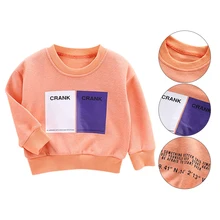 Одежда для маленьких мальчиков; От 0 до 4 лет; Простые повседневные топы с буквенным принтом для маленьких мальчиков; модные трендовые толстовки с длинными рукавами и круглым вырезом