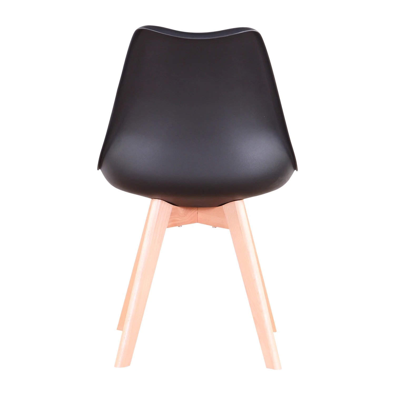 Lorenzo - Juego Individual De 2/4/6 Sillas De Comedor Modernas Retro – Sillas De Plástico Con Asiento Acolchado Y Patas De Madera De Haya Maciza, Silla Lateral De Mediados De Siglo Para