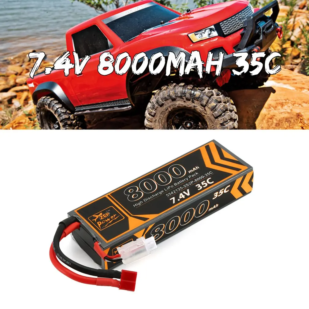 ZOP power RC Lipo Аккумулятор 7,4 V 8000 mAh/5000 MAH 35C/45C перезаряжаемый Lipo аккумулятор T разъем для радиоуправляемого гоночного дрона вертолета автомобиля лодки