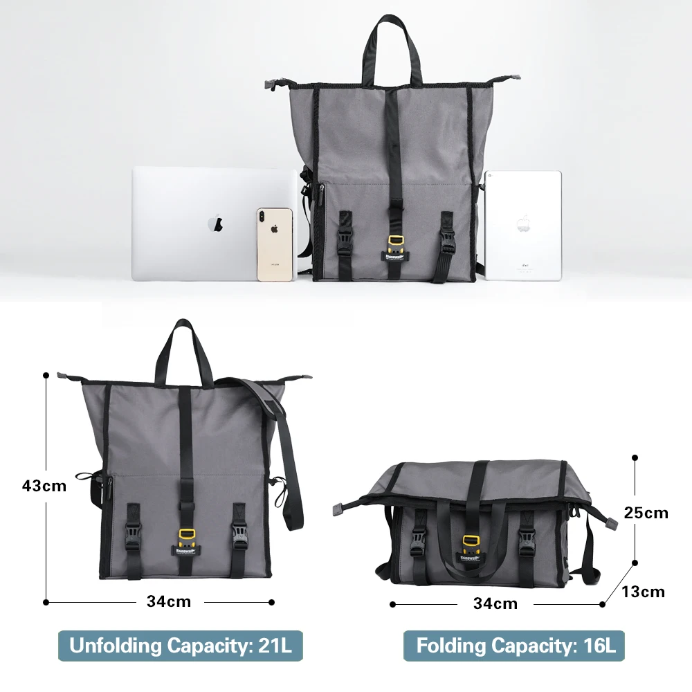 Rhinowalk 21L многофункциональная сумка-мессенджер для езды на велосипеде, работы, путешествий, деловой поездки, Портативная сумка для студентов, велосипедная сумка