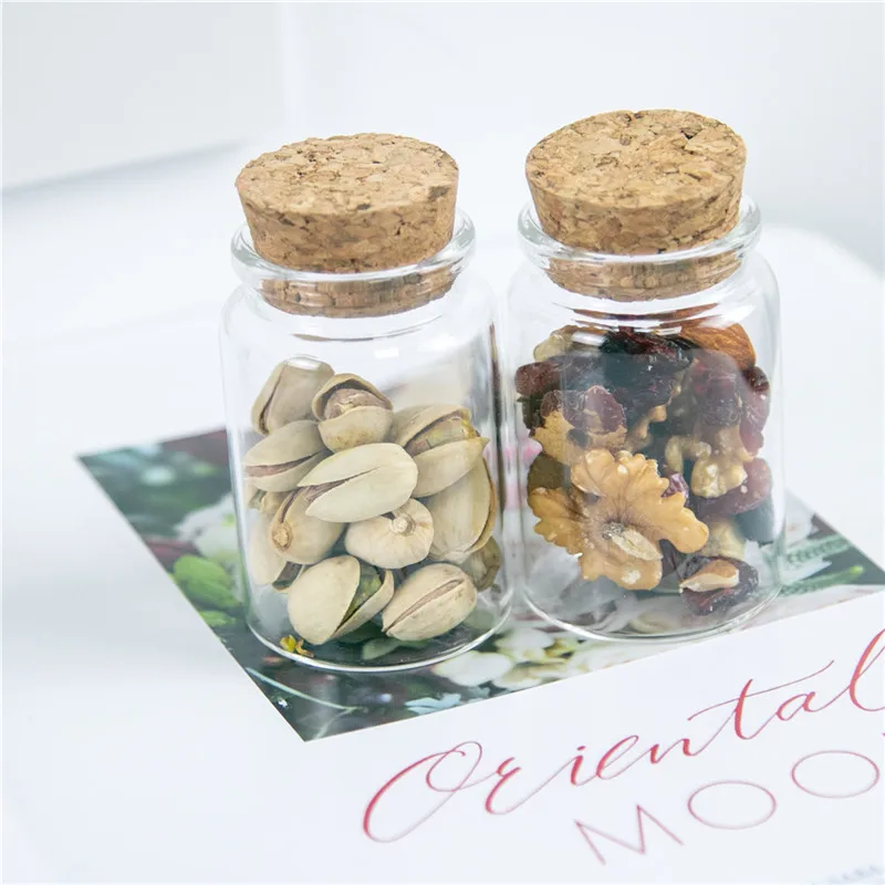 24pcs 47x70x33 mm 80ml Empty Wide Mouth Glass Bottles With Cork DIY Decorative Vials Gifts Wishing Star Bottles