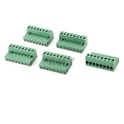 

5 Pcs 300V 16A 5.08mm Pitch 8 Pin Screw Pluggable Terminal Block Green