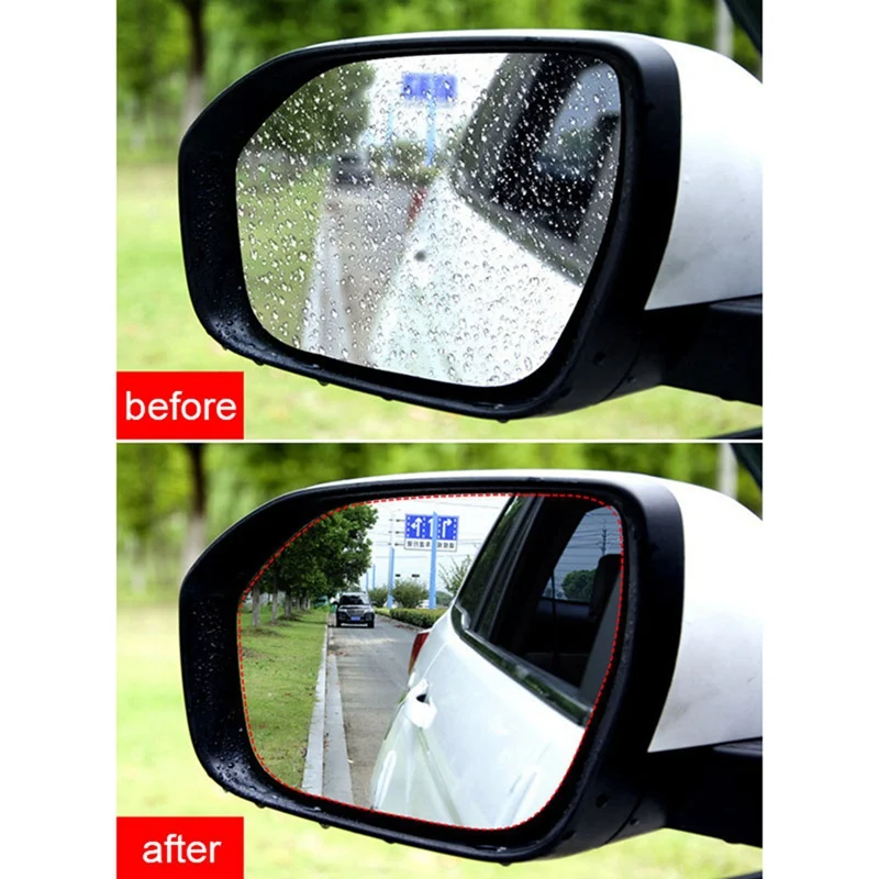2PCS Car Rear View Mirror Rainproof Film Side Window Rainproof Reversing Full Screen Anti-fog Nano Waterproof Film Accessories