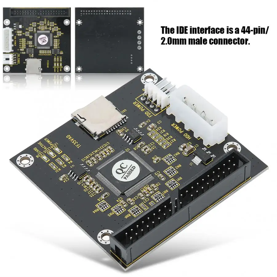 44-стежков на каждые 2,0 мм Мужской IDE/SATA/ATA-33 для жестких дисков Riser Card для DOS/NT4/WINDOWS/Linux