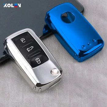 New Soft TPU Car Key Full Cover Case Shell custodia protettiva per Volkswagen VW Golf Passat Tiguan Polo Scirocco Skoda Octavia Seat