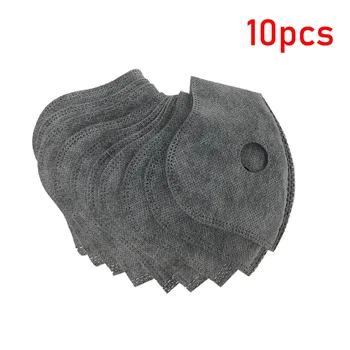 

Set of 10 Activated Carbon PM2.5 Filters t Valves Replacement Dust Activated carbon Breath filter Mouth-muffle black mask face