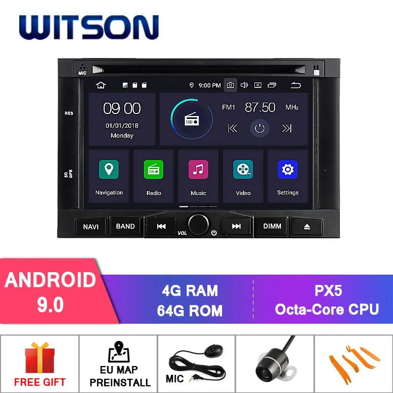 WITSON Android 9,0 ips HD экран для PEUGEOT 3008/5008 2009-2011 Автомобильный DVD 4 Гб ram+ 64 Гб FLASH 8 Восьмиядерный стерео+ DVR/wifi+ DSP+ DAB - Цвет: PX5 Android 9.0