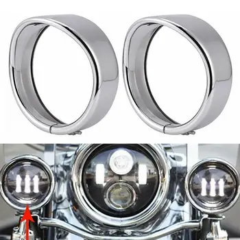

2Pcs 4.5inch Motorcycle Light Visor Style Passing Lamp Trim Ring for Harley 2020
