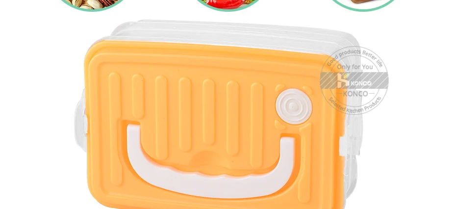 Konco холодильник Microwavable свежий хранения коробка анти-перекрестный вкус портативный яйцо овощи фрукты коробка для хранения еды