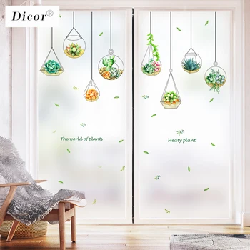 

DICOR No Glue Static Cling Frosted Privacy Stained Glass Window Film Anti UV Decor Home Decor Digital Print BLT1663