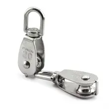 

1PCS Stainless Steel Wire Rope Crane Pulley Block M20 Lifting Crane Swivel Hook Single Pulley Block Hanging Wire Towing Wheel