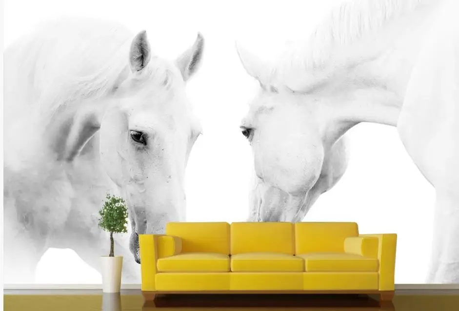 Белая лошадь фон настенная живопись 3d фрески обои для гостиной