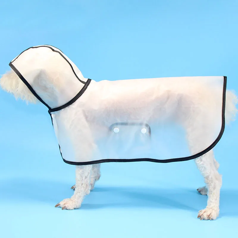 Pet Dog Rain Coat For Small Large Dogs French Bulldog Husky Transparent