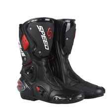 Мужские ботинки для гонок на мотоцикле до середины голени, защита лодыжки, мотоциклетные ботинки для верховой езды